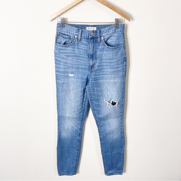 Madewell Napa Wash Distressed Rigid High-Rise Skinny Jeans Size 27 - Picture 3 of 10
